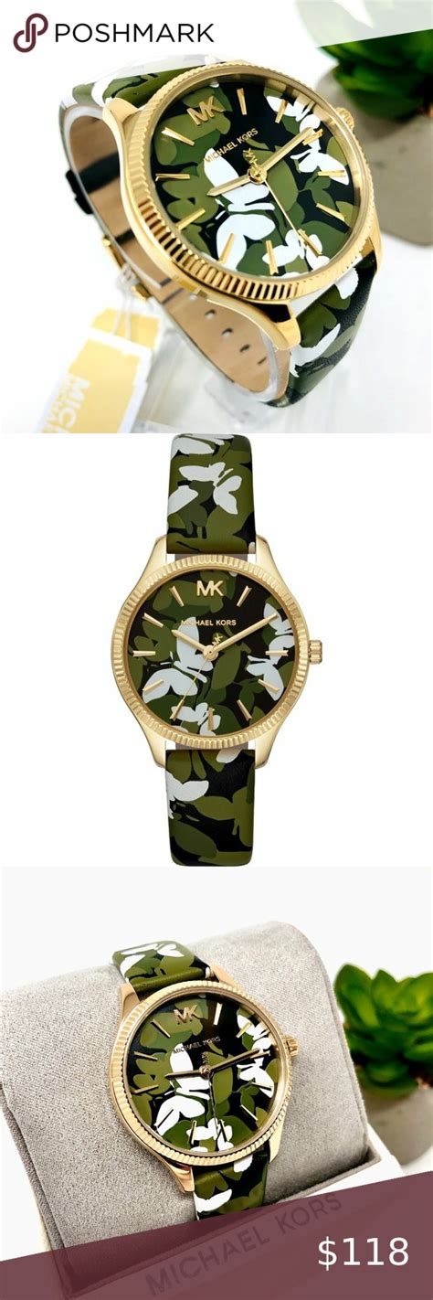 NWT MICHAEL KORS Lexington Butterfly Camo Watch